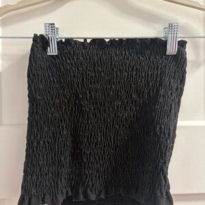 Vintage Black Ruched Tube Top